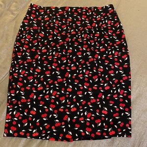 LB Cherry Print Scuba Pencil Skirt